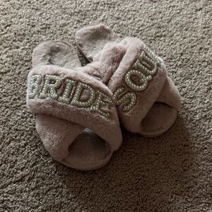 Pink Bride Squad Fuzzy Slippers